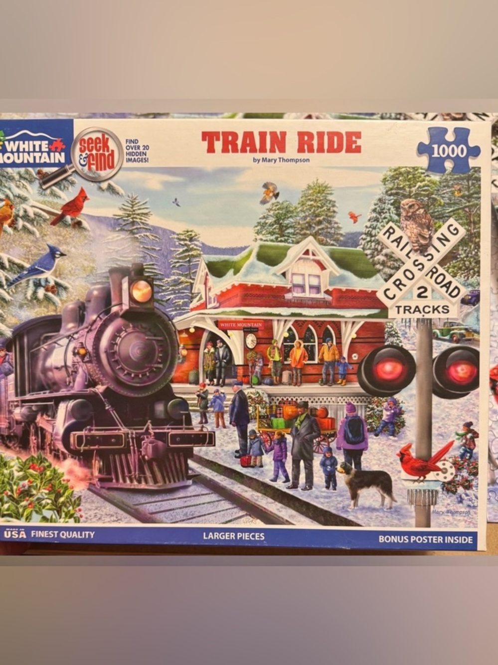 Winter Train Ride 1000pc Seek & Find Puzzle